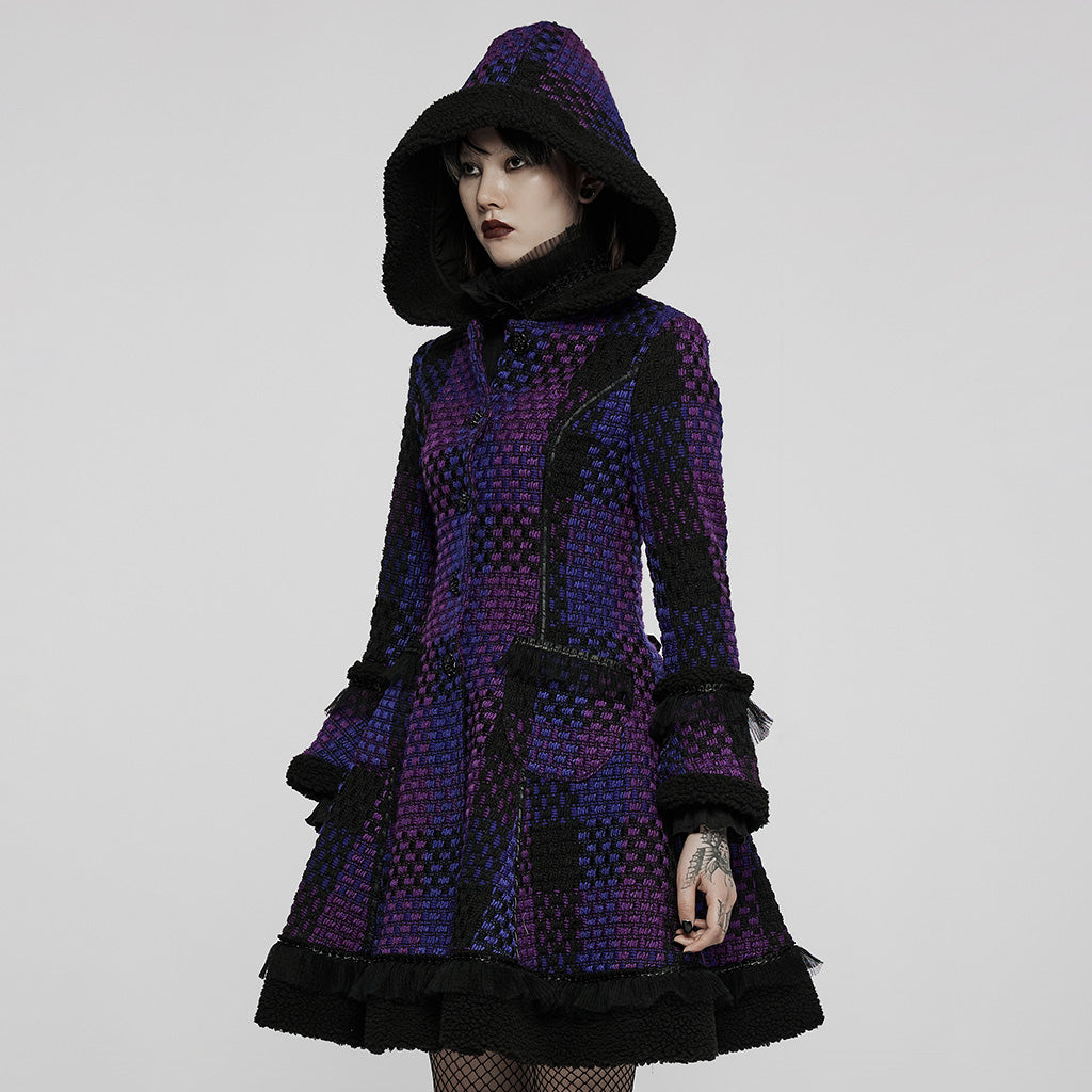 Pyon Pyon Amphera Coat Purple / Black - Kate's Clothing