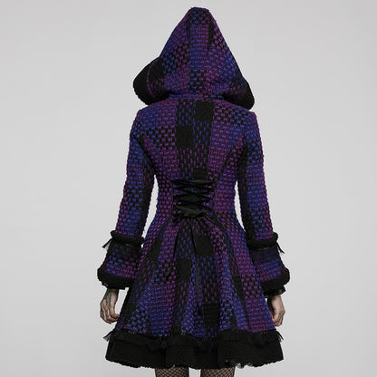Pyon Pyon Amphera Coat Purple / Black - Kate's Clothing