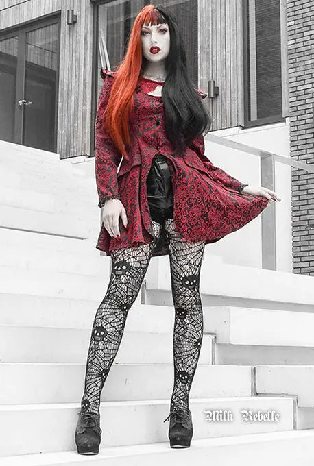 Pamela Mann Skull and Web Net Tights - Kate's Clothing