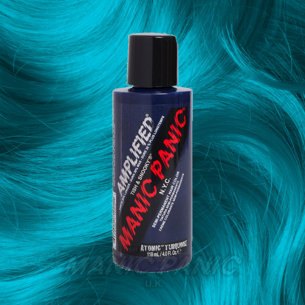 Amplified Manic Panic Semi Permanent Hair Colour EU Formula - Atomic Turquoise - Kate's Clothing