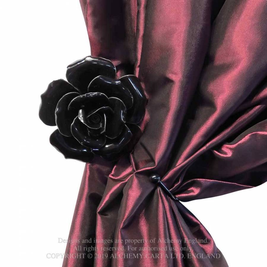 Alchemy Gothic Black Rose Hanger/Tie Back - Kate's Clothing