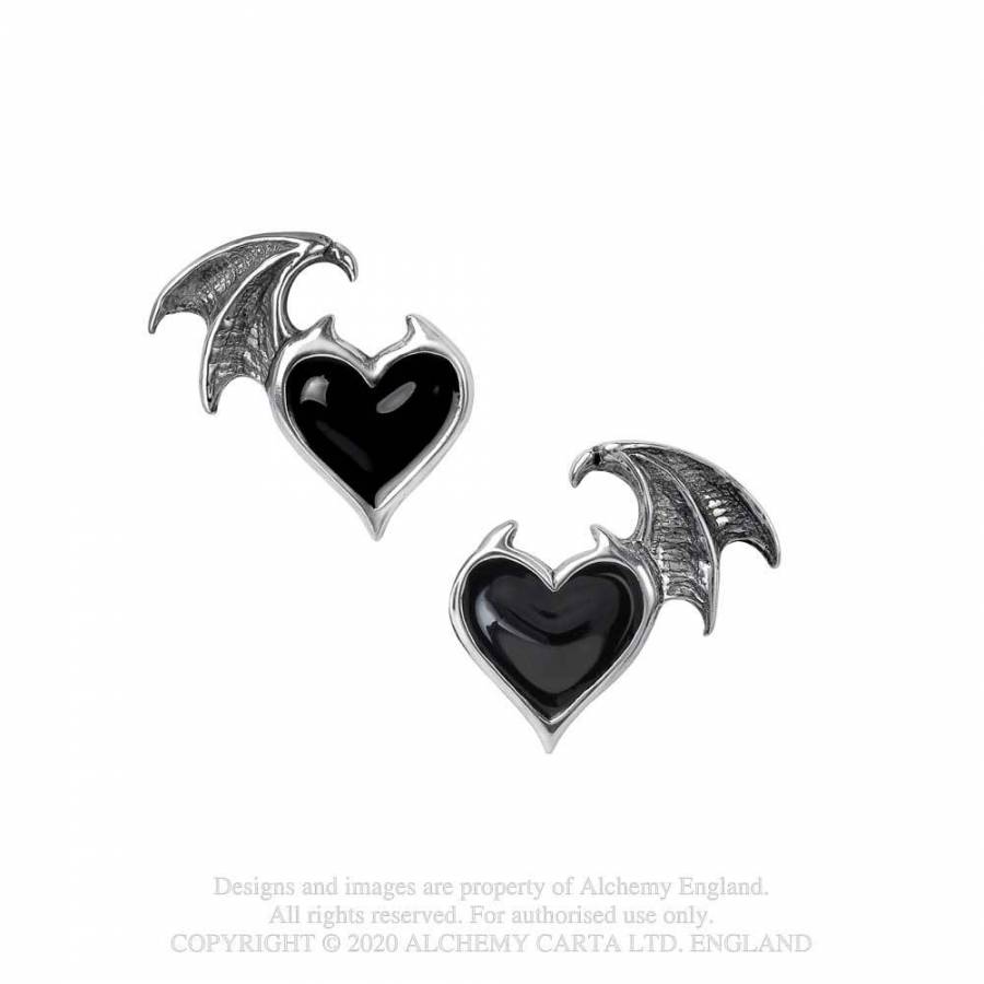 Alchemy Gothic Blacksoul Stud Earrings - Kate's Clothing