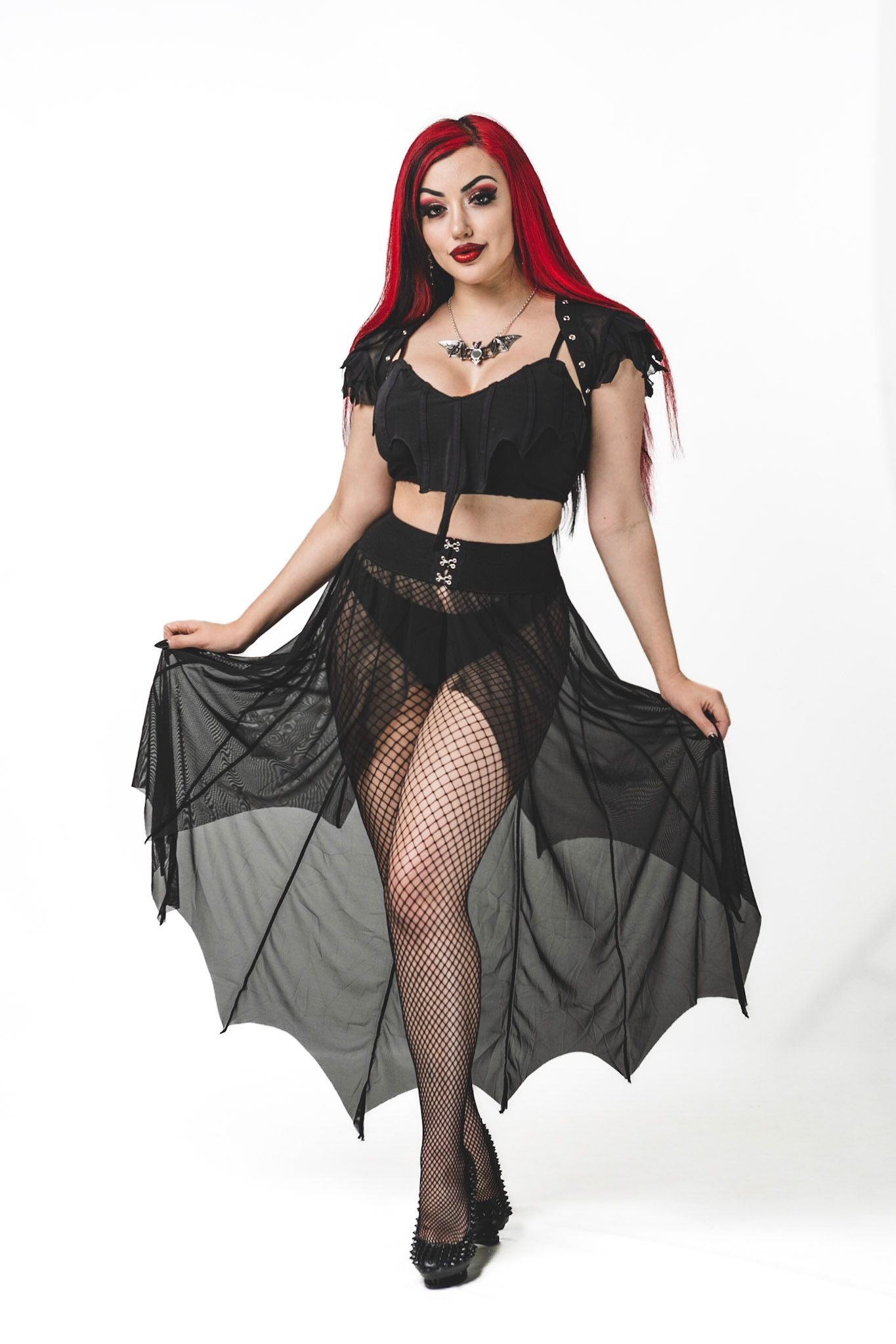 Necessary Evil Camazotz Mesh Bat Wing Effect Train Belt - Kate's Clothing