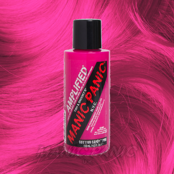 Amplified Manic Panic Semi Permanent Hair Colour EU Formula - Cotton Candy Pink - Kate's Clothing