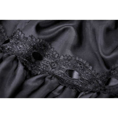 Dark in Love Fringilla mini skirt delicate lace trim close-up highlighting gothic petticoat styling