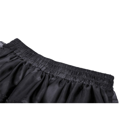 Dark in Love Fringilla mini skirt waistband close-up showing elasticated fit and gathered fabric