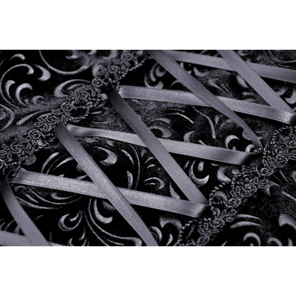 Dark in Love Zira velvet fishtail skirt jacquard velvet fabric texture with gothic floral pattern
