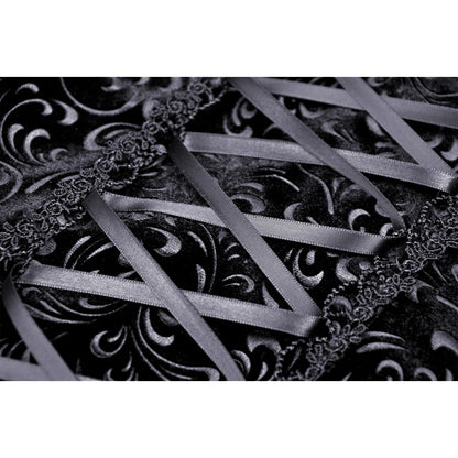 Dark in Love Zira velvet fishtail skirt jacquard velvet fabric texture with gothic floral pattern