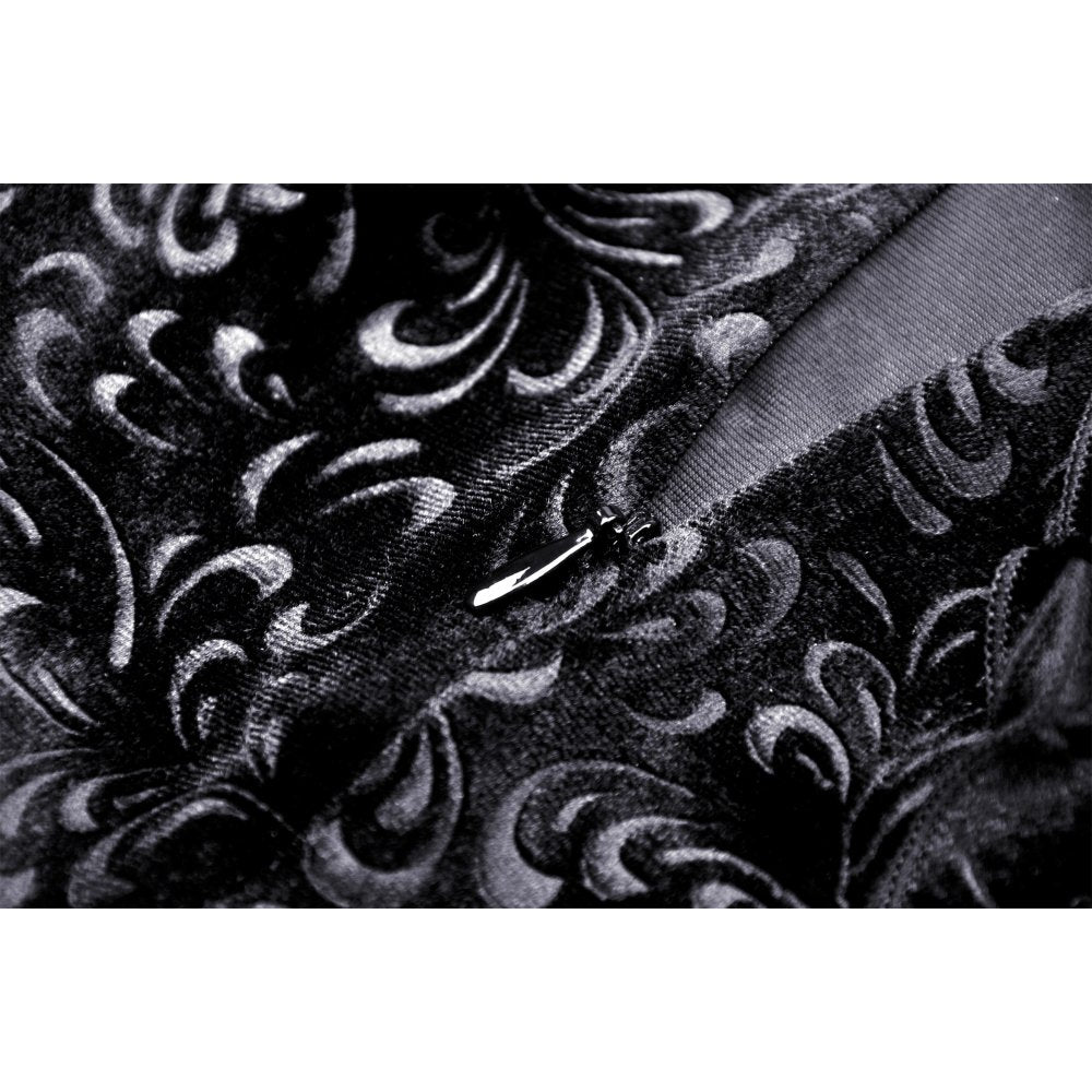Dark in Love Zira velvet fishtail skirt corset ribbon lacing detail at back with gothic lace design