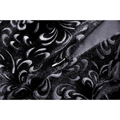 Dark in Love Zira velvet fishtail skirt corset ribbon lacing detail at back with gothic lace design