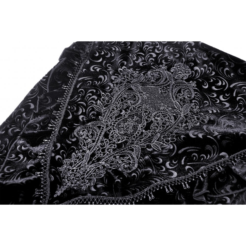 Dark in Love Zira velvet fishtail skirt on model standing showing fitted gothic midi silhouette