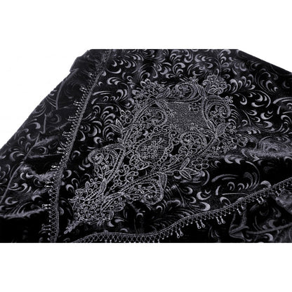 Dark in Love Zira velvet fishtail skirt on model standing showing fitted gothic midi silhouette