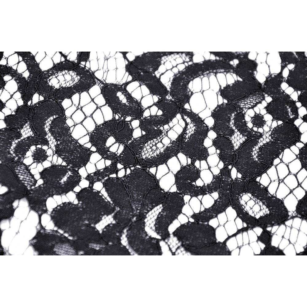 Dark in Love Zira velvet fishtail skirt velvet jacquard pattern close-up showing gothic textured fabric