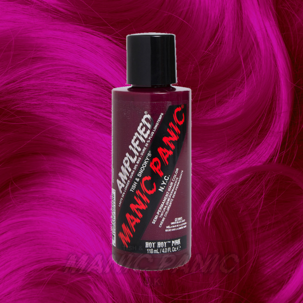 Amplified Manic Panic Semi Permanent Hair Colour EU Formula - Hot Hot Pink - Kate's Clothing