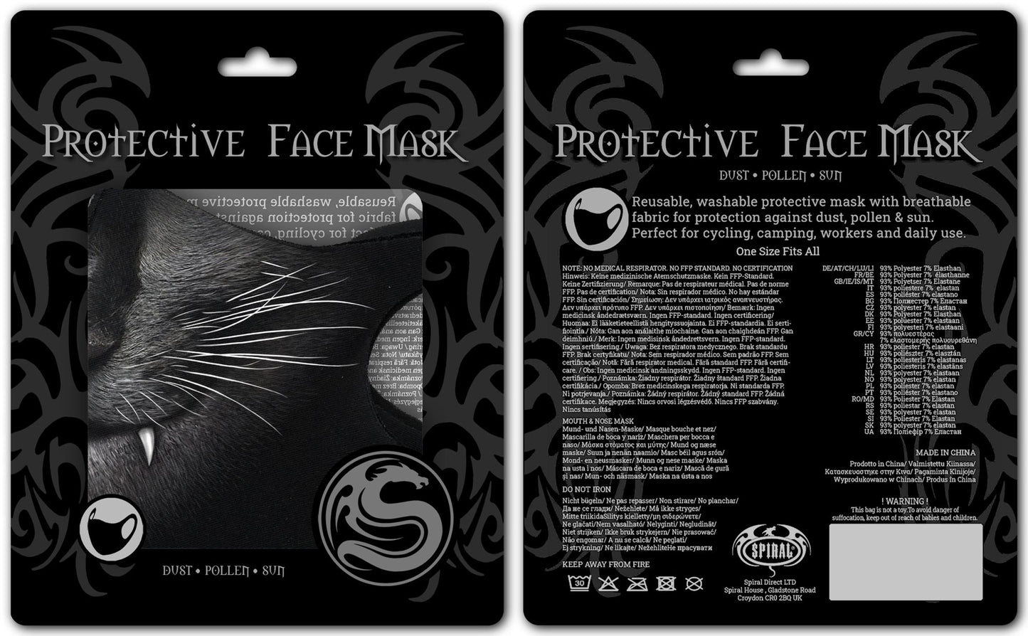 Cats Fangs Face Mask - Kate's Clothing
