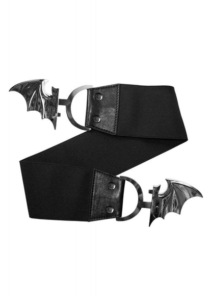 Kreepsville 666 Silver Bat Elastic Waist Belt - Kate's Clothing