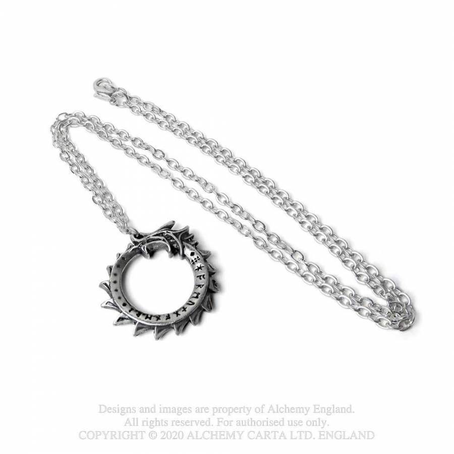 Alchemy Gothic Mini Jormungand Pendant - Kate's Clothing