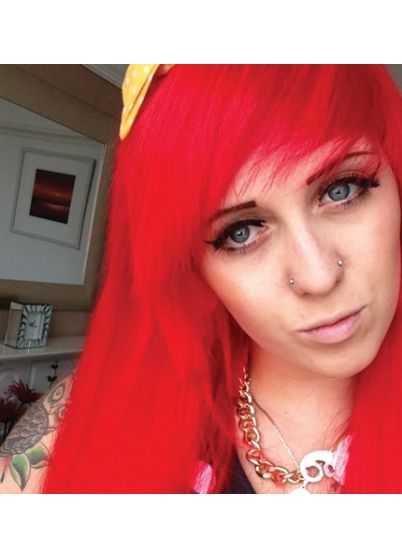 Directions Neon Red Bold Alternative Hair Colour Result