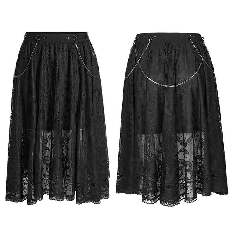 Punk Rave Dark Night Lace Skirt - Kate's Clothing