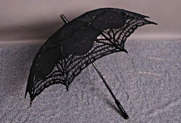 Punk Rave Lace Parasol - Black - Kate's Clothing