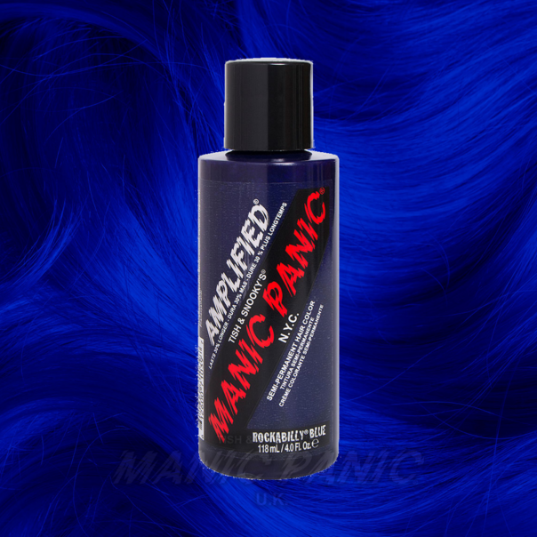 Amplified Manic Panic Semi Permanent Hair Colour EU Formula - Rockabilly Blue - Kate's Clothing