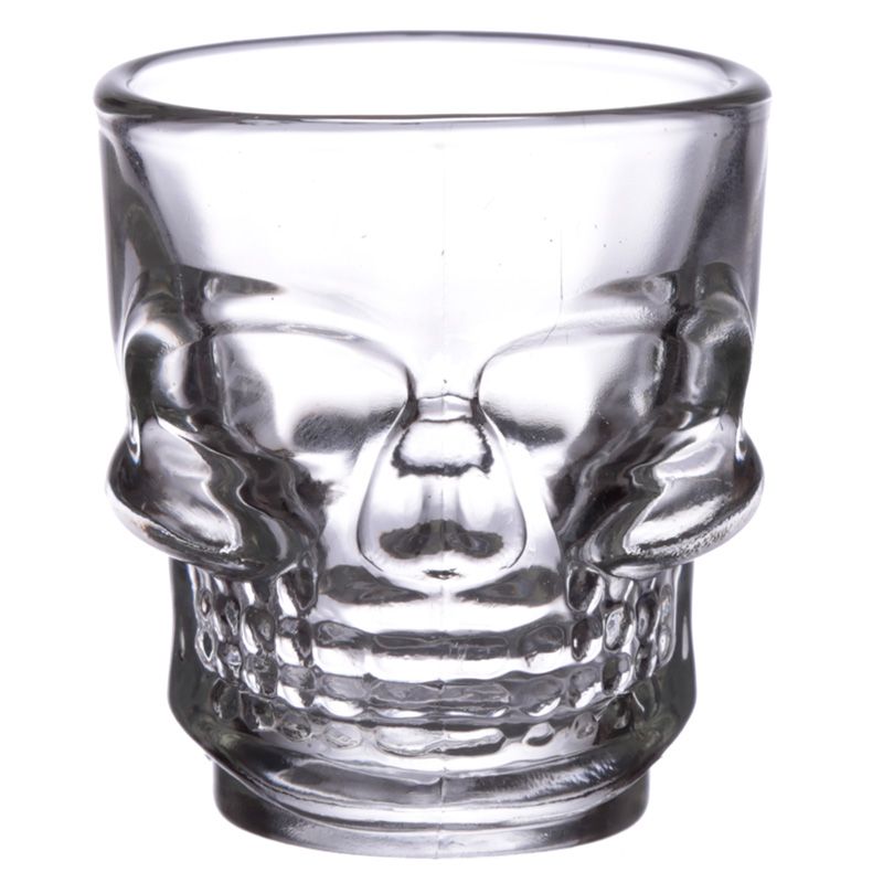 Gothic Gifts Set of 2 Skulls & Roses Skull Shot Glasses - Kate's Clothing