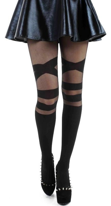 Pamela Mann Sheer Strap Tights - Kate's Clothing