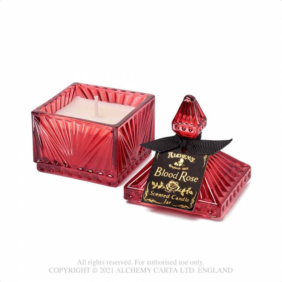 Alchemy Gothic Scented Boudoir Candle Jar - Blood Rose (Square) - Kate's Clothing